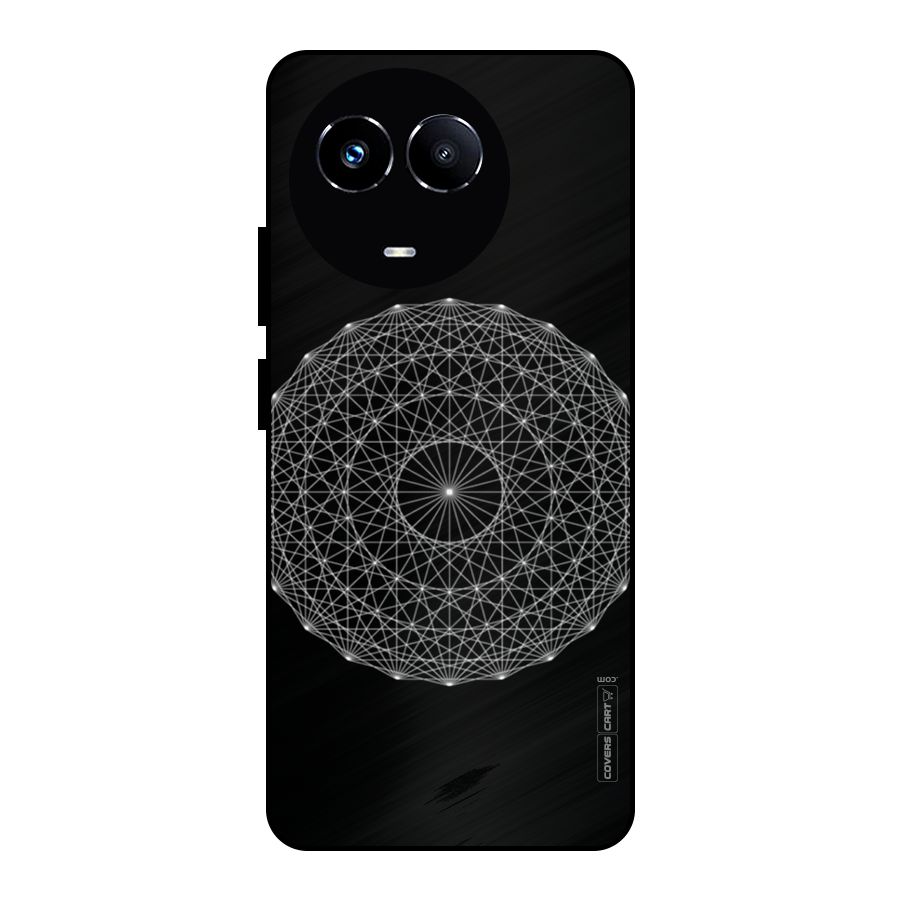 Black Clipart Metal Back Case for Realme 11X
