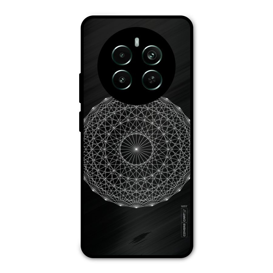 Black Clipart Metal Back Case for Realme 12 Plus