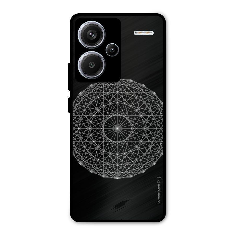 Black Clipart Metal Back Case for Redmi Note 13 Pro Plus