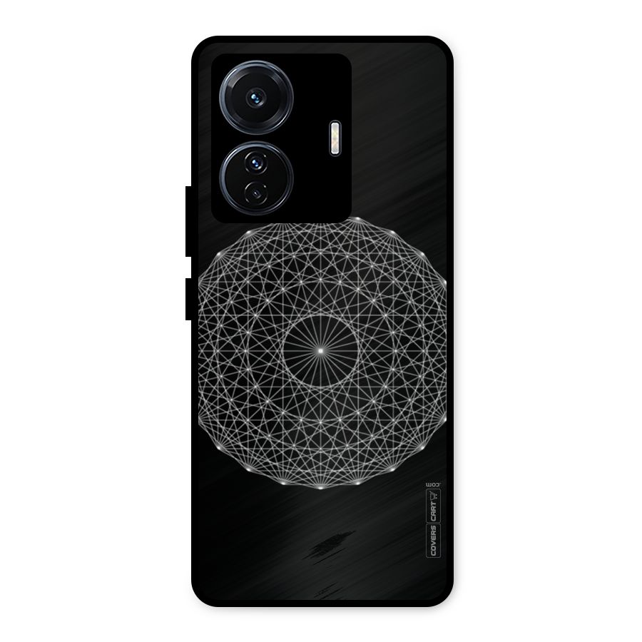 Black Clipart Metal Back Case for Vivo T1 Pro