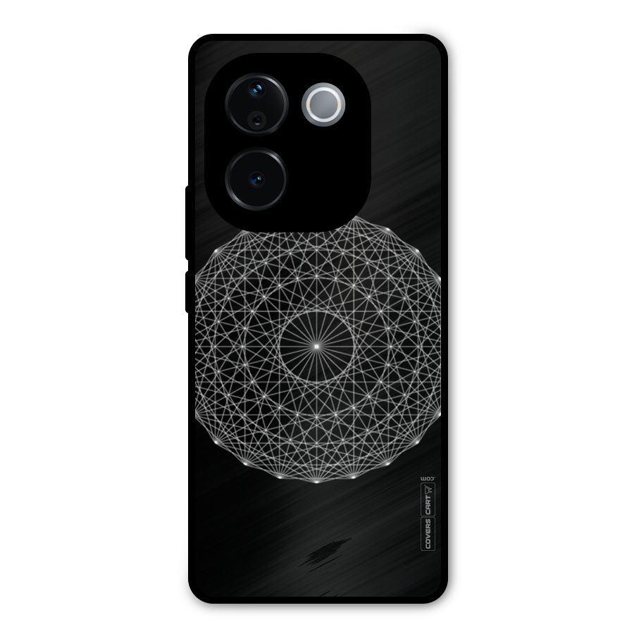 Black Clipart Metal Back Case for Vivo T3 Pro