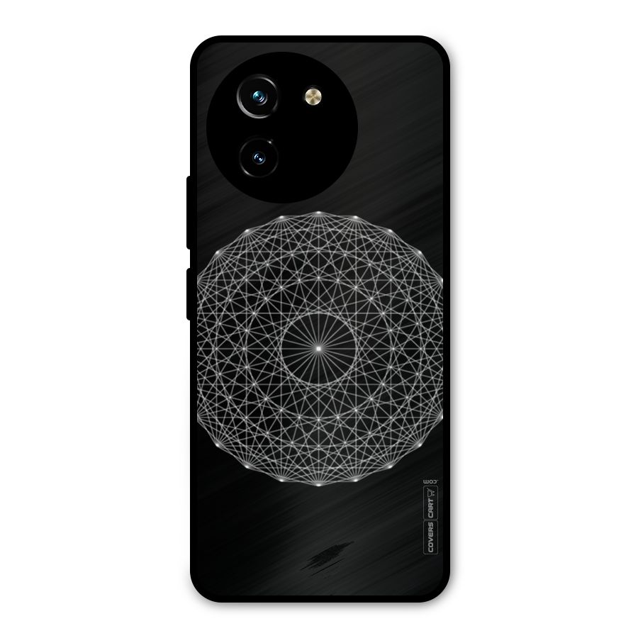 Black Clipart Metal Back Case for Vivo T3x