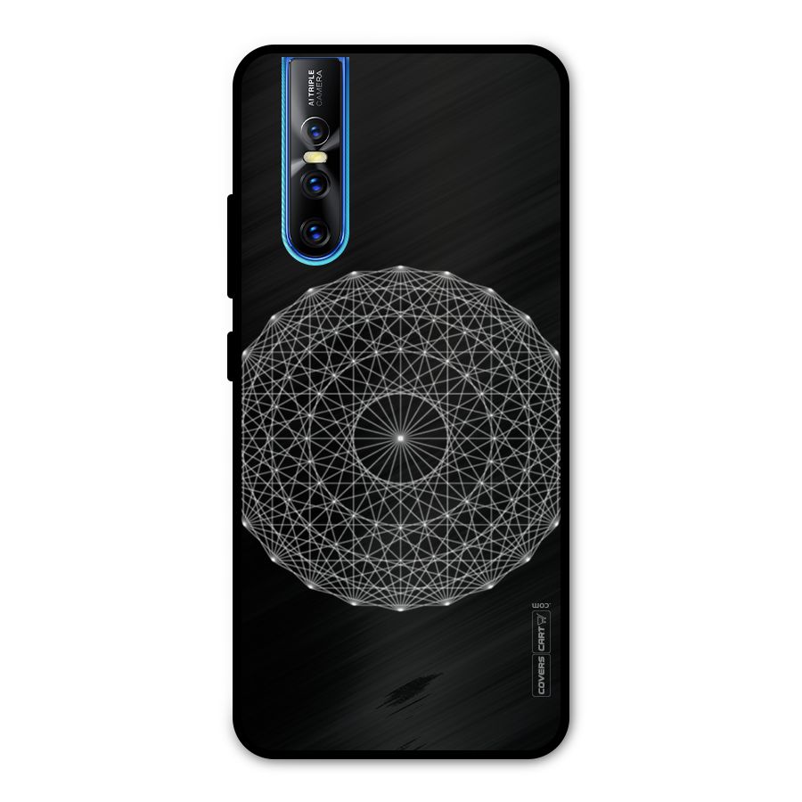Black Clipart Metal Back Case for Vivo V15 Pro