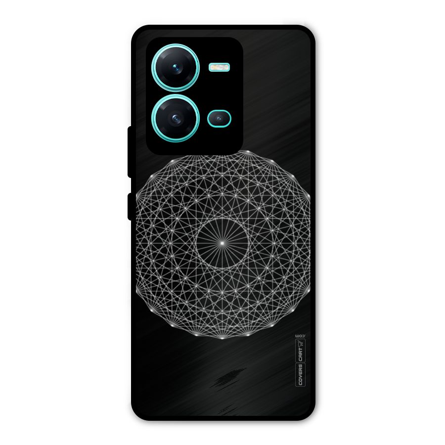 Black Clipart Metal Back Case for Vivo V25
