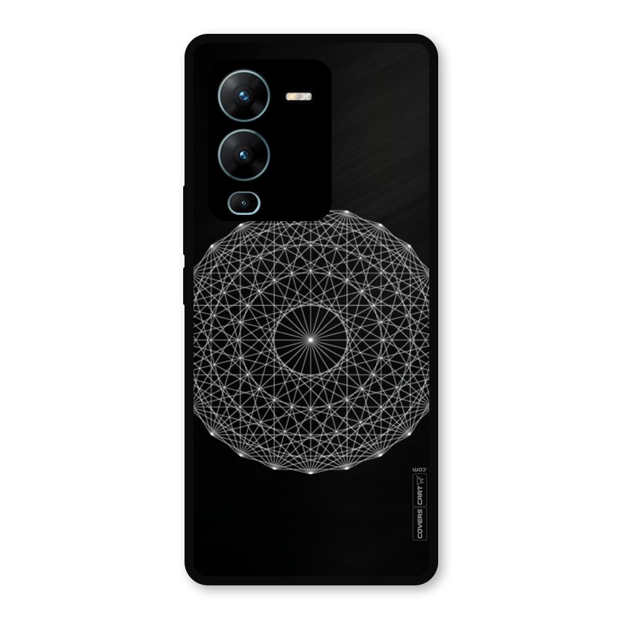Black Clipart Metal Back Case for Vivo V25 Pro