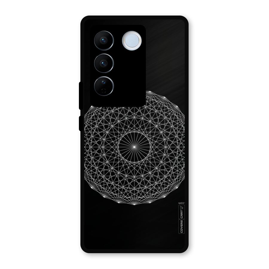 Black Clipart Metal Back Case for Vivo V27 Pro