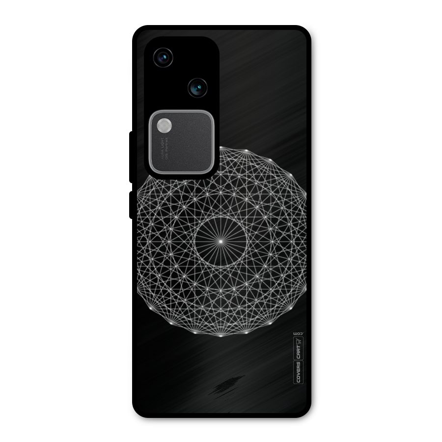 Black Clipart Metal Back Case for Vivo V30