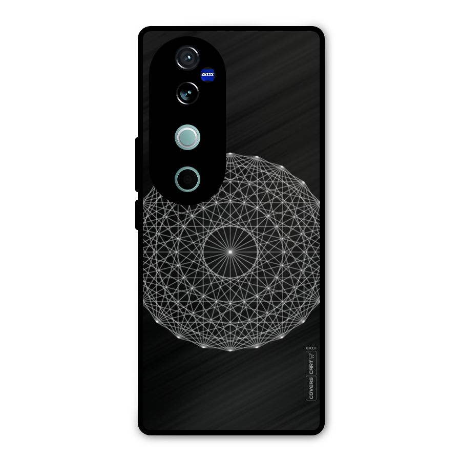 Black Clipart Metal Back Case for Vivo V40