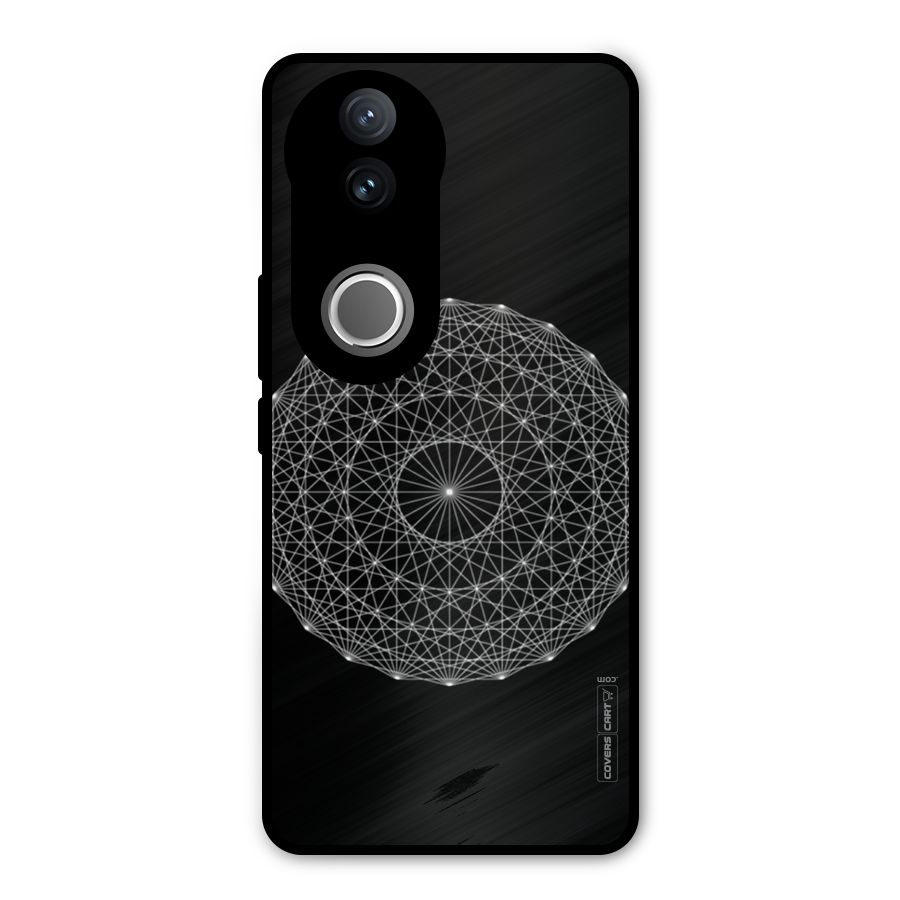 Black Clipart Metal Back Case for Vivo V50e