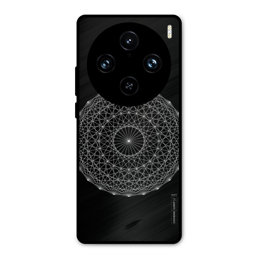 Black Clipart Metal Back Case for Vivo X100 Pro
