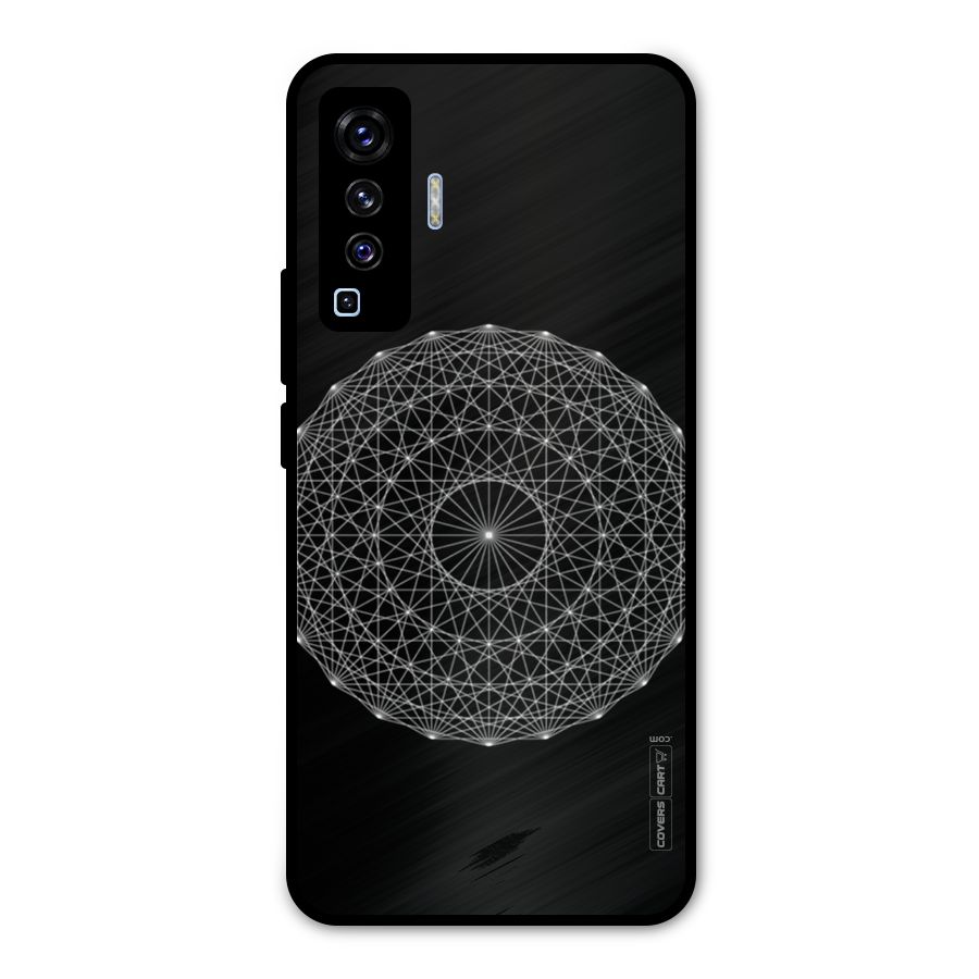 Black Clipart Metal Back Case for Vivo X50