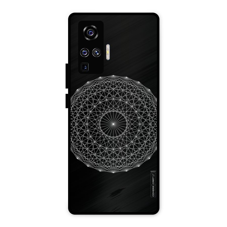 Black Clipart Metal Back Case for Vivo X50 Pro