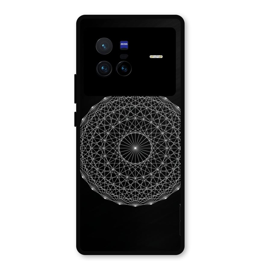 Black Clipart Metal Back Case for Vivo X80