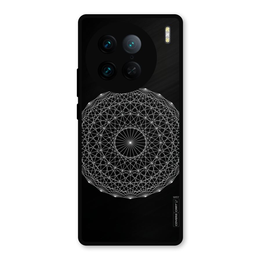 Black Clipart Metal Back Case for Vivo X90 Pro