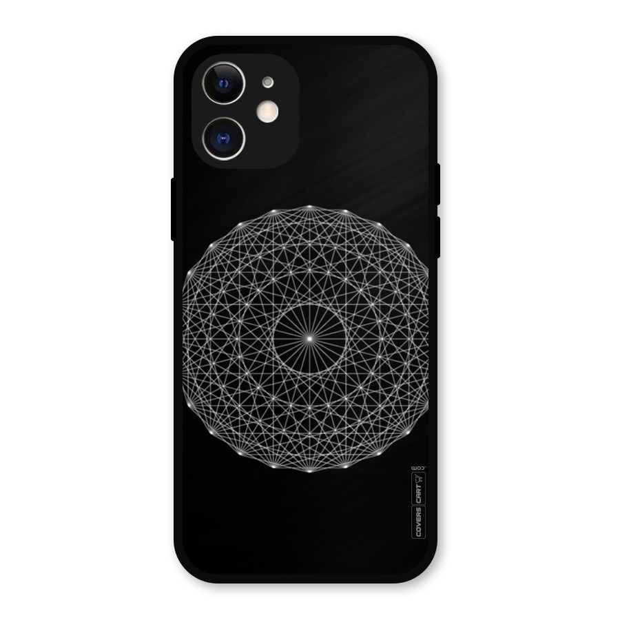 Black Clipart Metal Back Case for iPhone 12