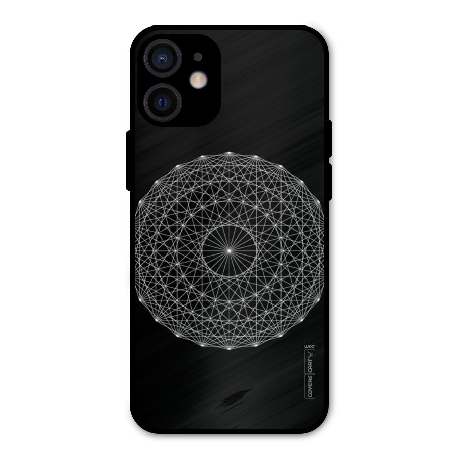 Black Clipart Metal Back Case for iPhone 12 Mini