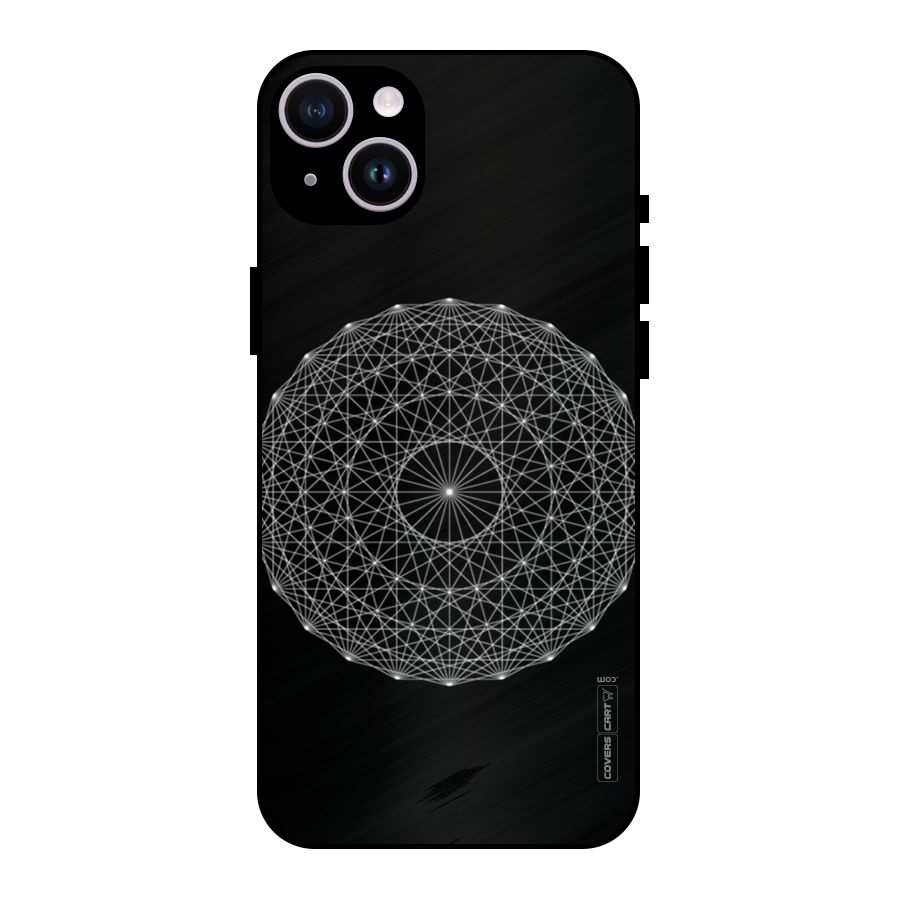 Black Clipart Metal Back Case for iPhone 14 Plus