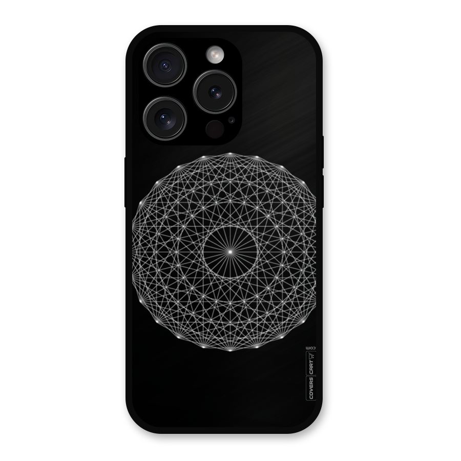 Black Clipart Metal Back Case for iPhone 15 Pro