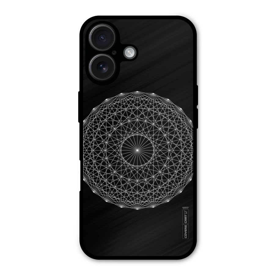 Black Clipart Metal Back Case for iPhone 16