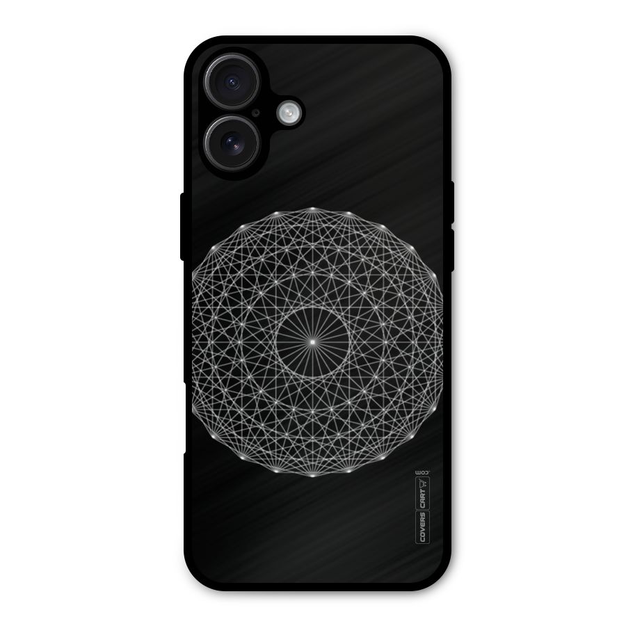 Black Clipart Metal Back Case for iPhone 16 Plus