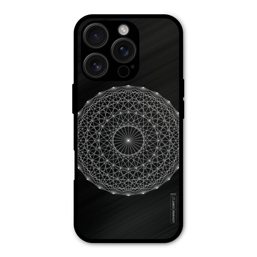 Black Clipart Metal Back Case for iPhone 16 Pro