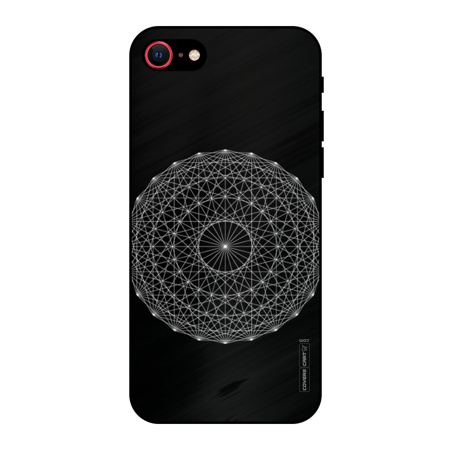 Black Clipart Metal Back Case for iPhone 8