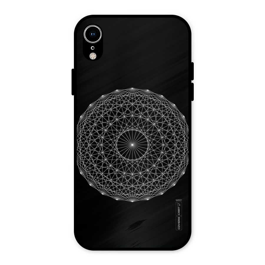 Black Clipart Metal Back Case for iPhone XR