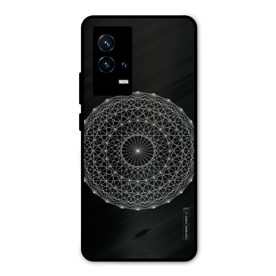 Black Clipart Metal Back Case for iQOO 9 5G