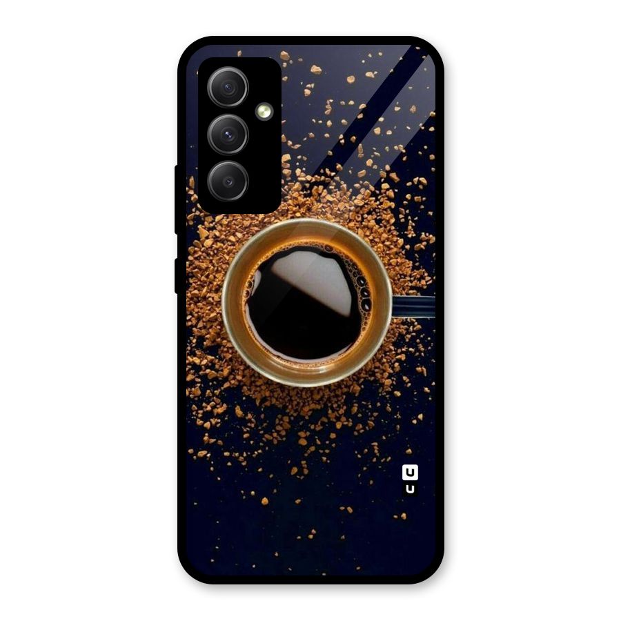 Black Coffee Glass Back Case for Galaxy A34