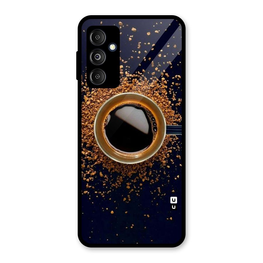 Black Coffee Glass Back Case for Galaxy M14 5G