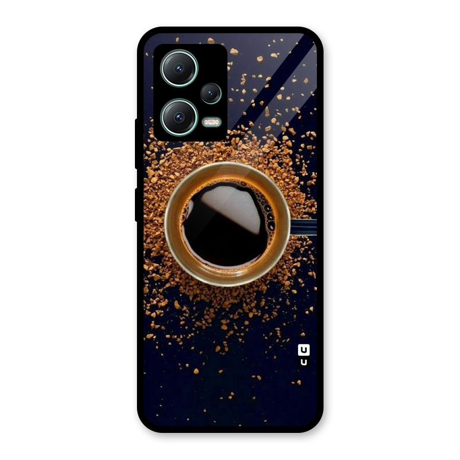Black Coffee Glass Back Case for Poco X5