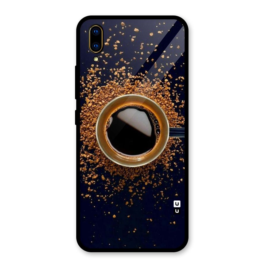 Black Coffee Glass Back Case for Vivo V11 Pro