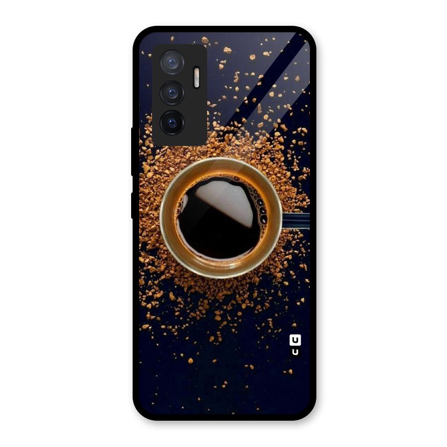 Black Coffee Glass Back Case for Vivo V23e