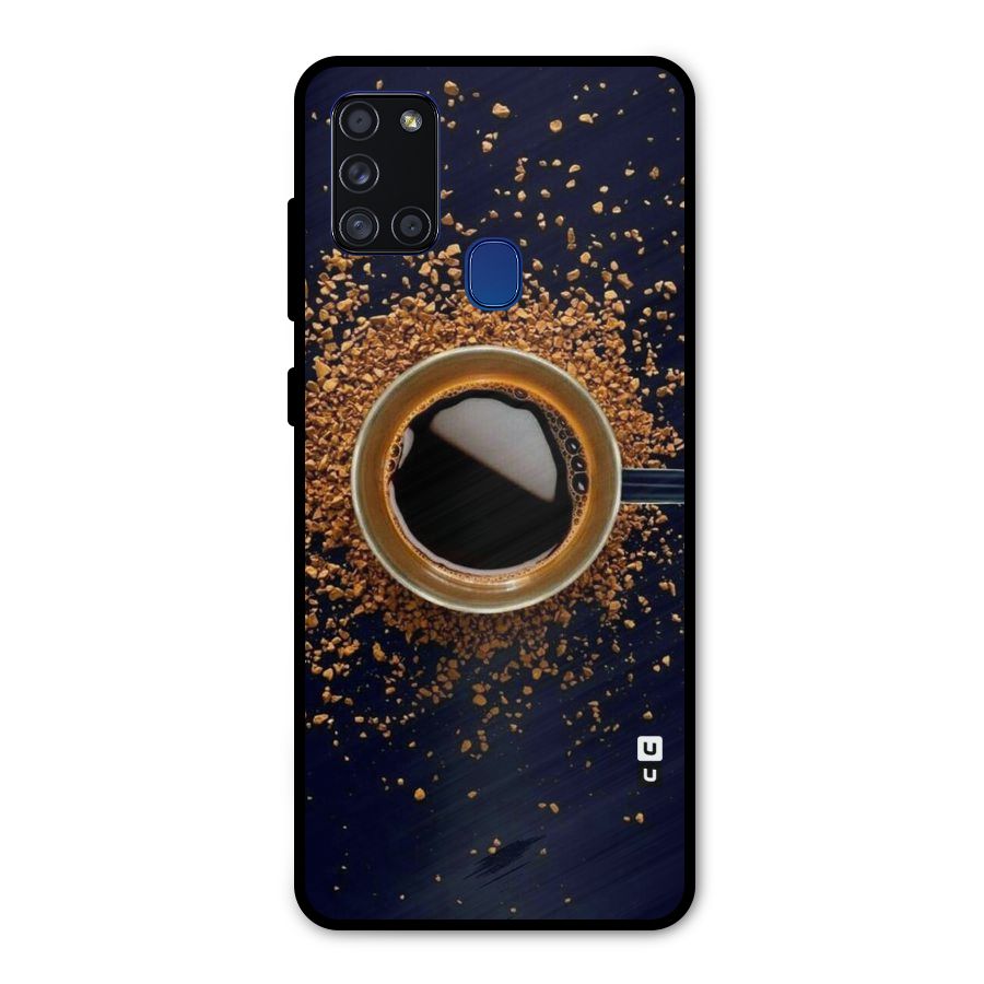 Black Coffee Metal Back Case for Galaxy A21s
