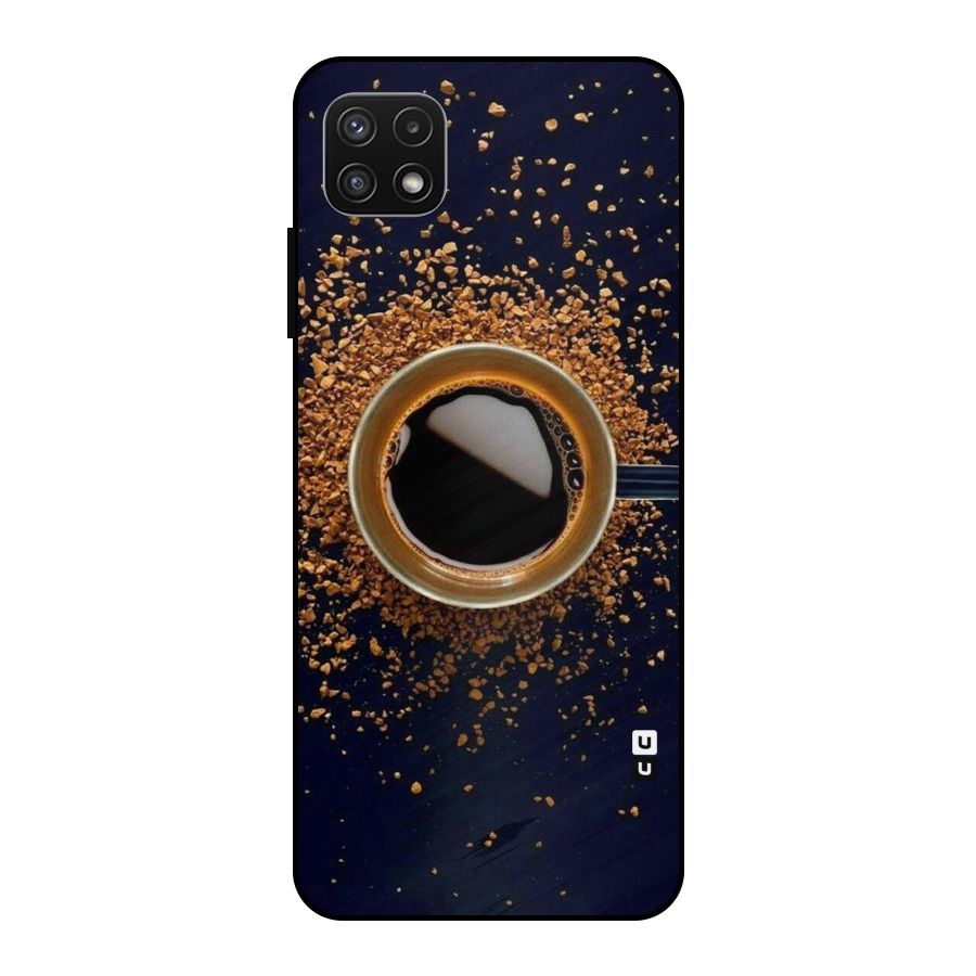 Black Coffee Metal Back Case for Galaxy A22 5G