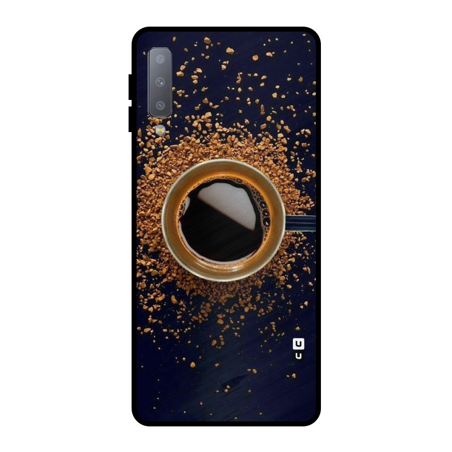 Black Coffee Metal Back Case for Galaxy A7 (2018)