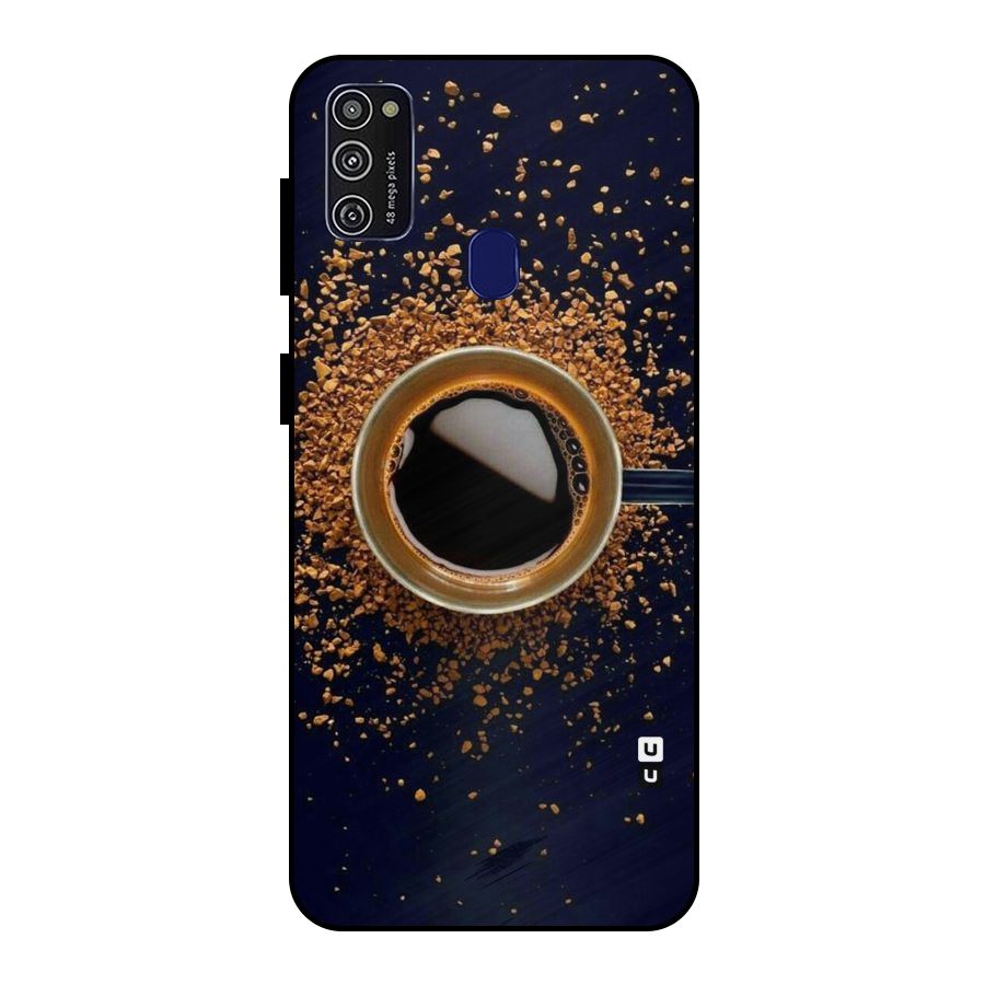 Black Coffee Metal Back Case for Galaxy M21