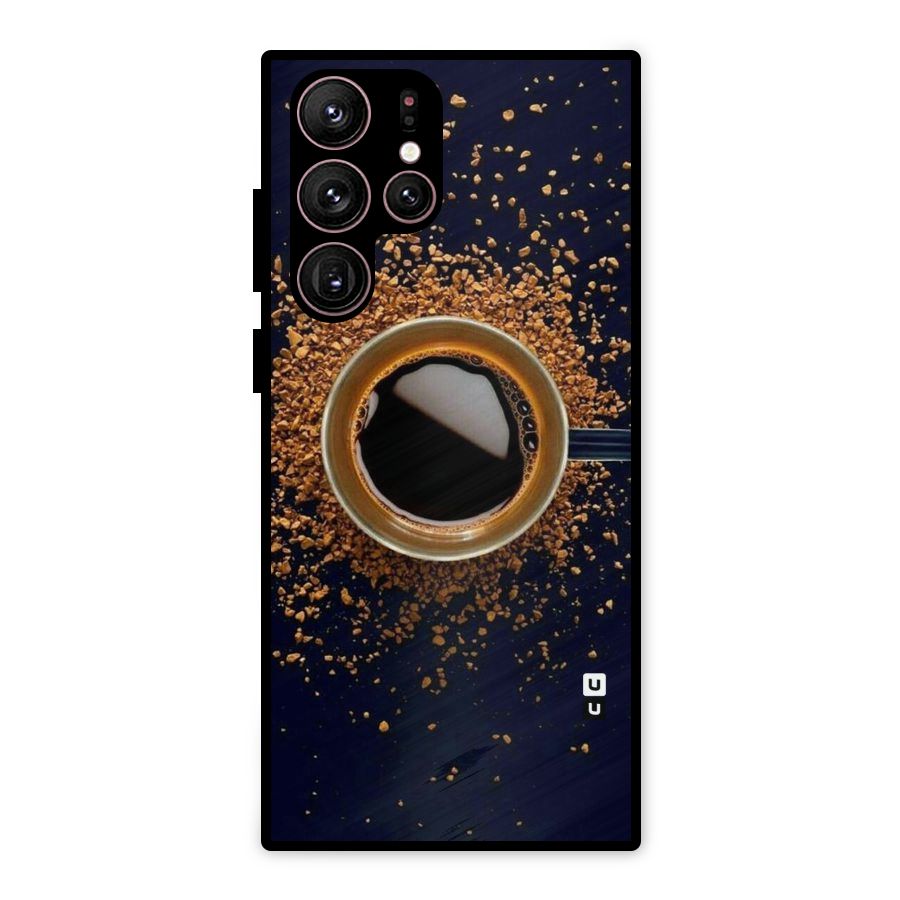 Black Coffee Metal Back Case for Galaxy S22 Ultra 5G