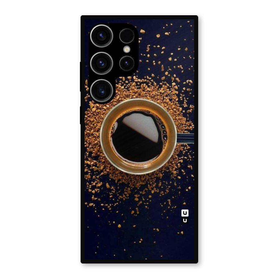 Black Coffee Metal Back Case for Galaxy S23 Ultra