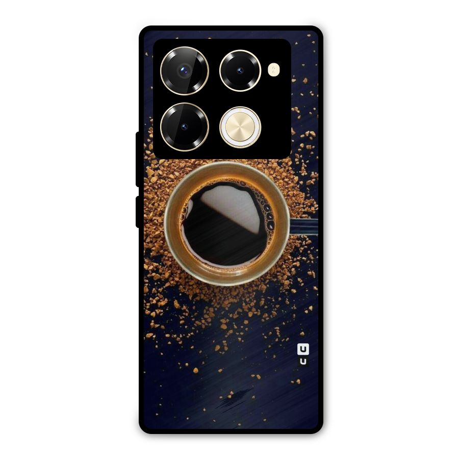 Black Coffee Metal Back Case for Infinix Note 40 Pro Plus