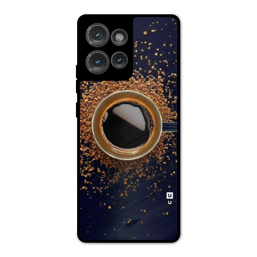 Black Coffee Metal Back Case for Motorola Edge 50