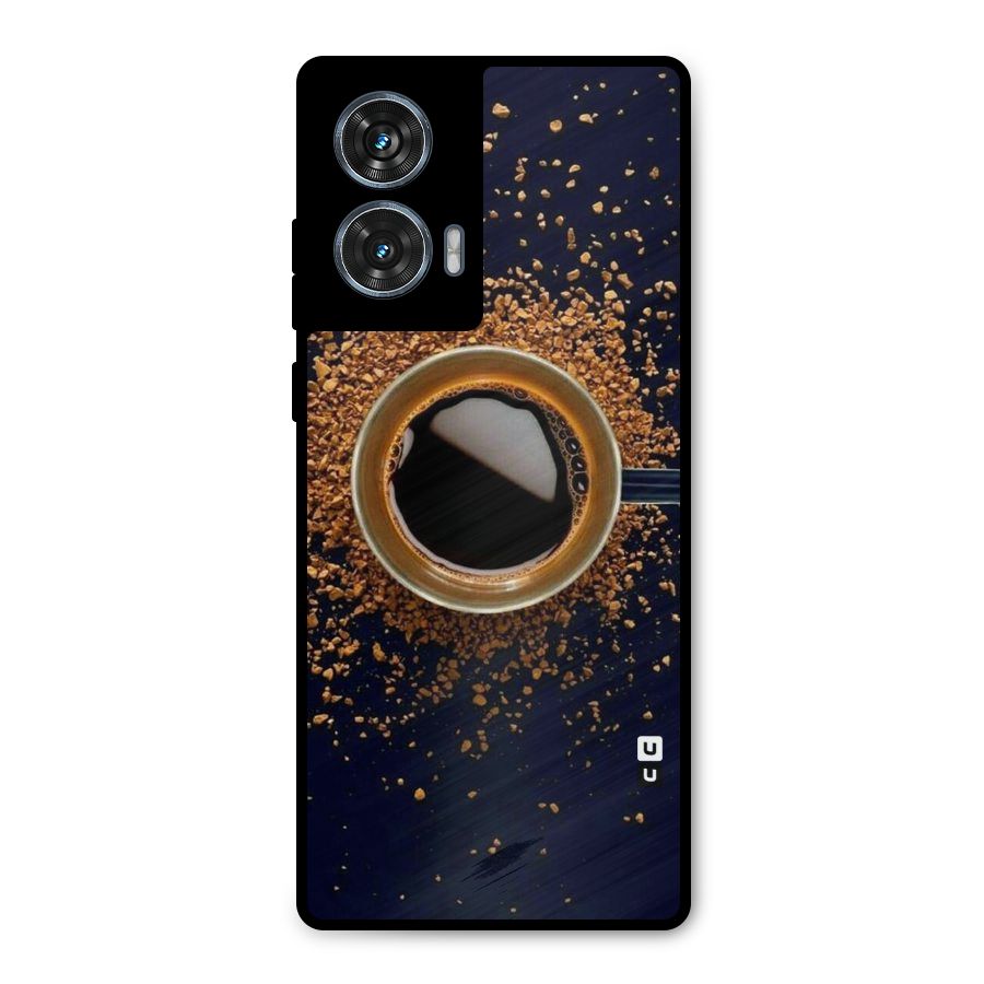 Black Coffee Metal Back Case for Motorola Edge 50 Fusion