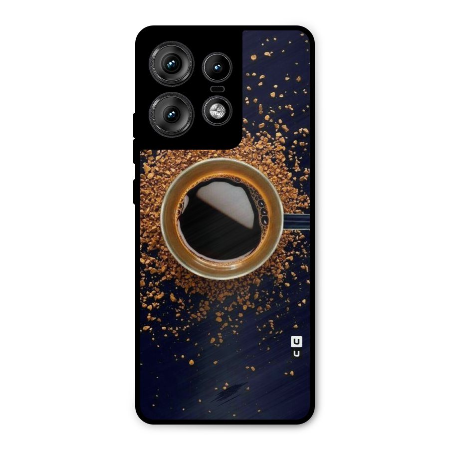 Black Coffee Metal Back Case for Motorola Edge 50 Pro