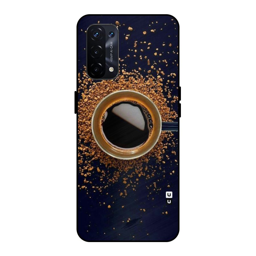 Black Coffee Metal Back Case for Oppo A74 5G
