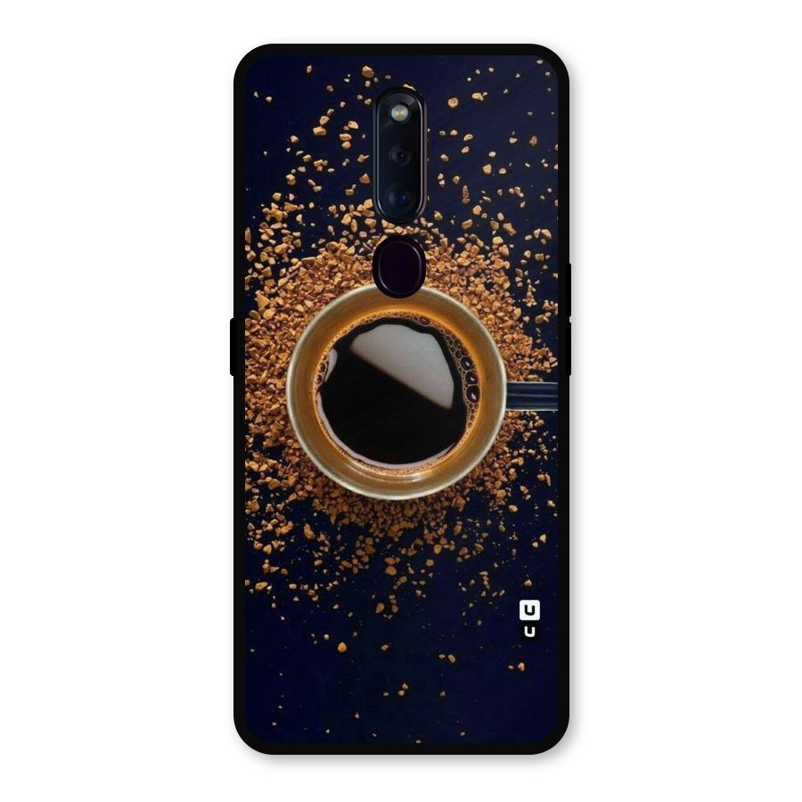 Black Coffee Metal Back Case for Oppo F11 Pro