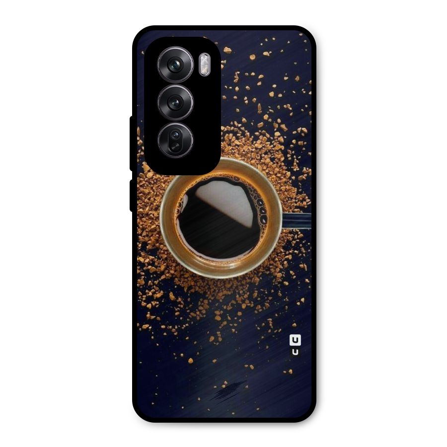 Black Coffee Metal Back Case for Oppo Reno12 Pro