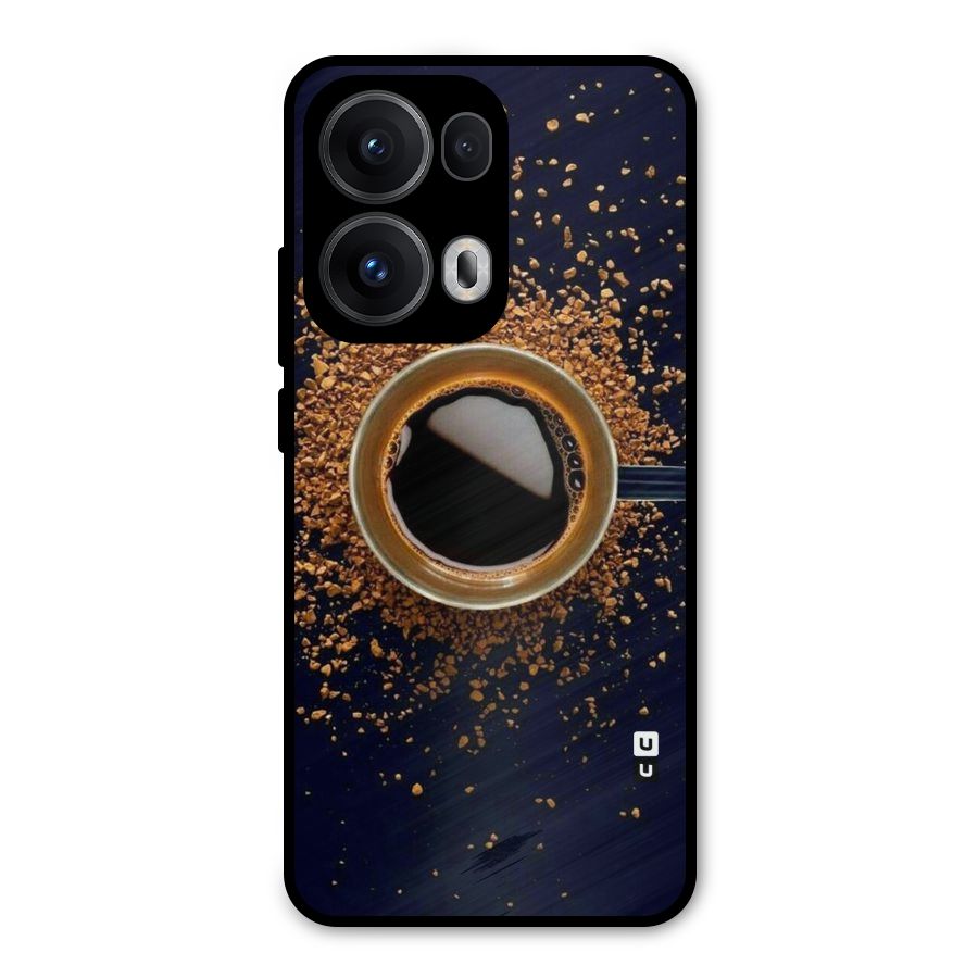 Black Coffee Metal Back Case for Oppo Reno13 Pro