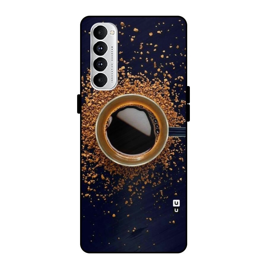 Black Coffee Metal Back Case for Oppo Reno4 Pro