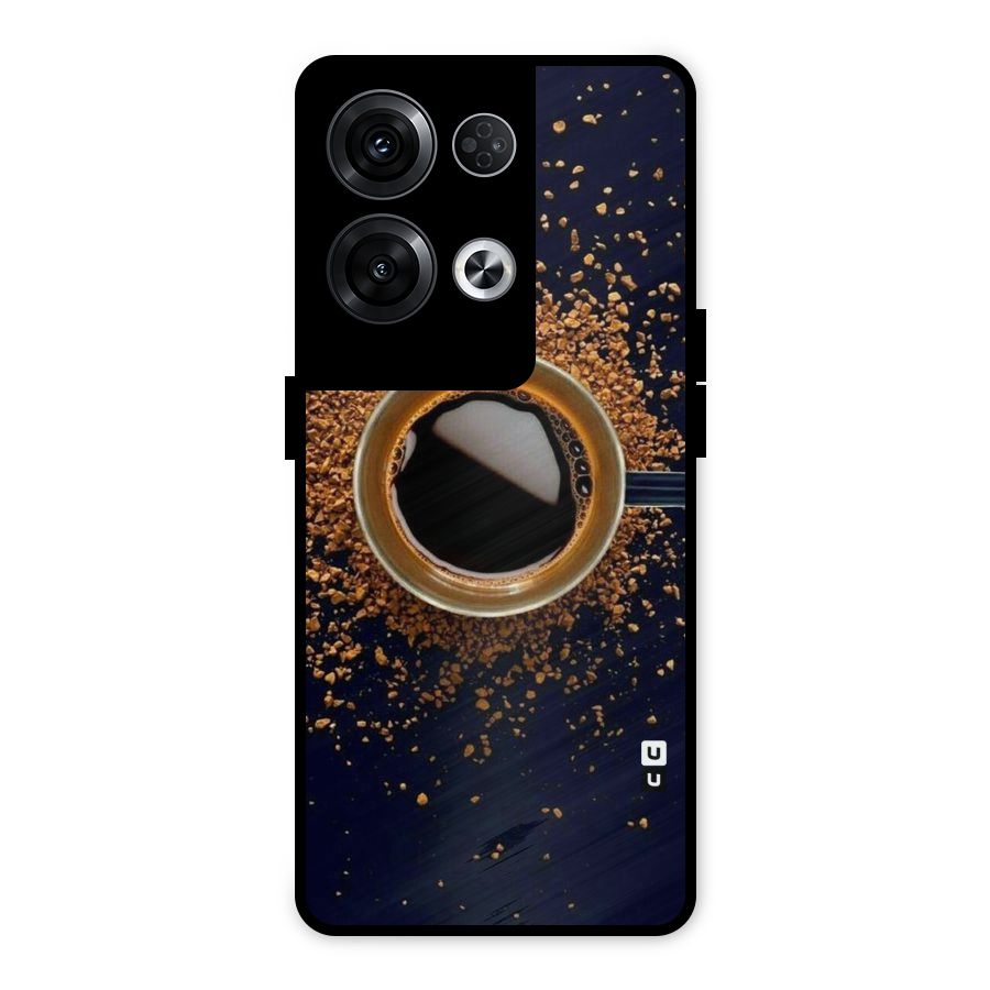 Black Coffee Metal Back Case for Oppo Reno8 Pro 5G