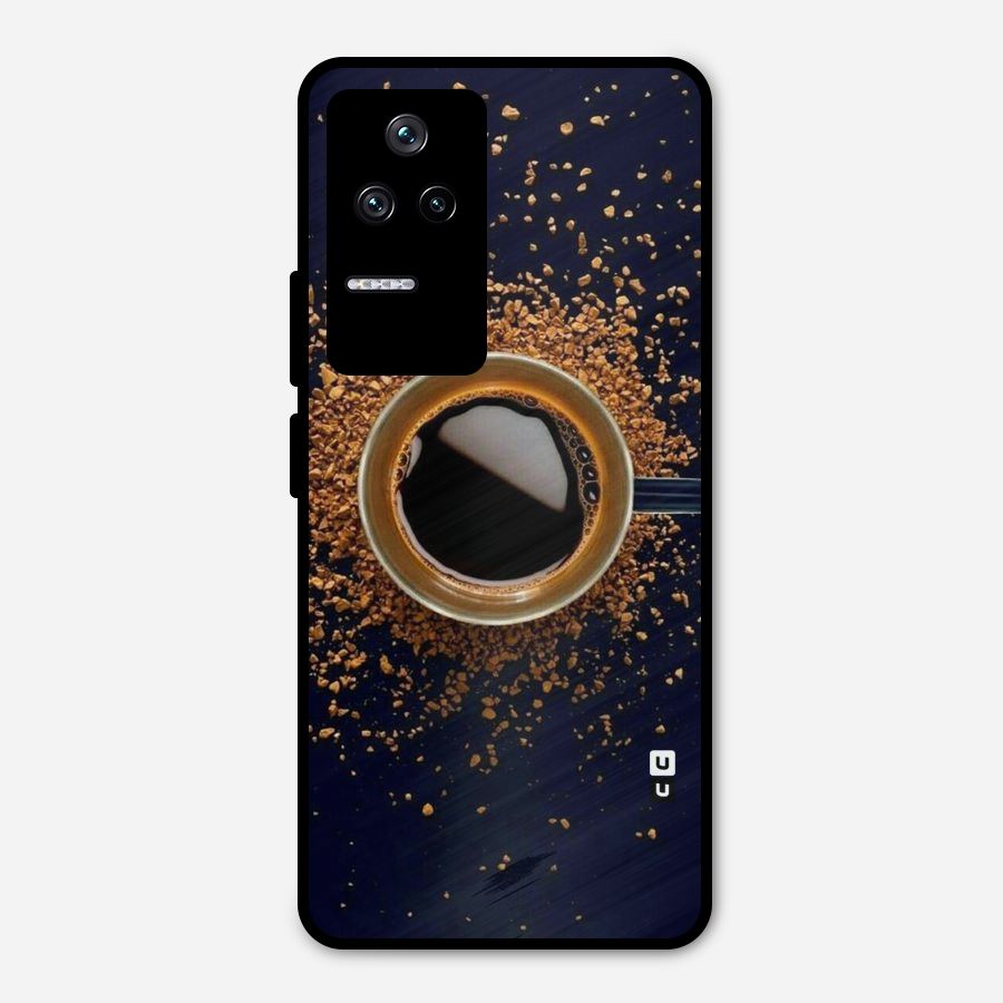 Black Coffee Metal Back Case for Poco F4 5G